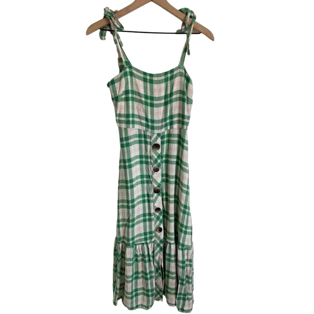 Zara | Women's Checked Midi Dress Blogger Favorite Sz XS​​​​​​​​​​​ - Picture 4 of 13